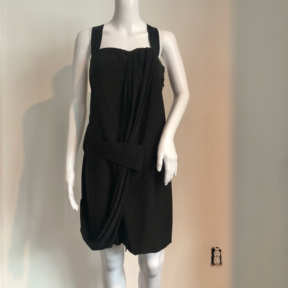 ⭕️ PRICE FIRM GF Ferre (Designer behind Dior) Silk Dress with Crisscrossed Back - Picture 2 of 5